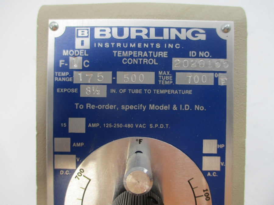 BURLING INSTRUMENTS F-1C 2020155 480VAC 15A 175-500'F 8-1/2" NSNP