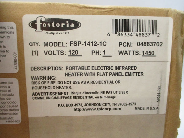 FOSTORIA FSP-1412-1C 120V NSFS