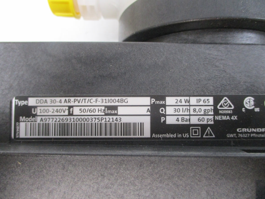 GRUNDFOS DDA30-4 AR-PV/T/C-F-31004BG 100-240V 60PSI NSMP