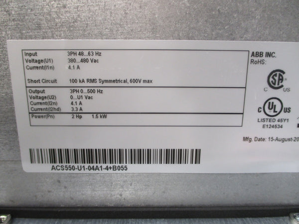 ABB ACS550-U1-04A1-4+B055 380-480VAC 4.1A NSNP