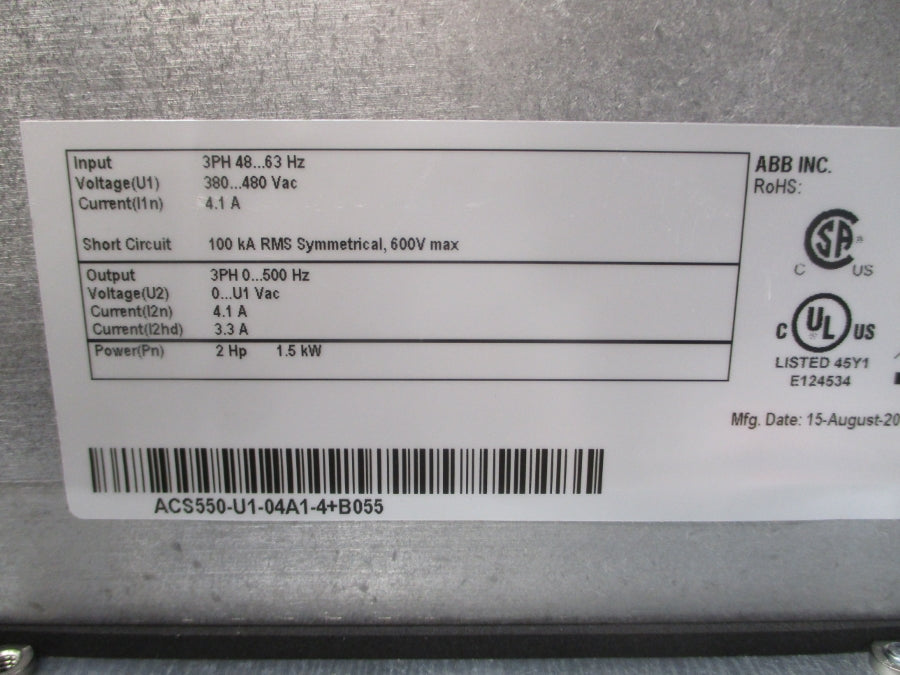 ABB ACS550-U1-04A1-4+B055 380-480VAC 4.1A NSNP