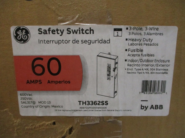 GENERAL ELECTRIC TH3362SS 600VAC 60A NSMP