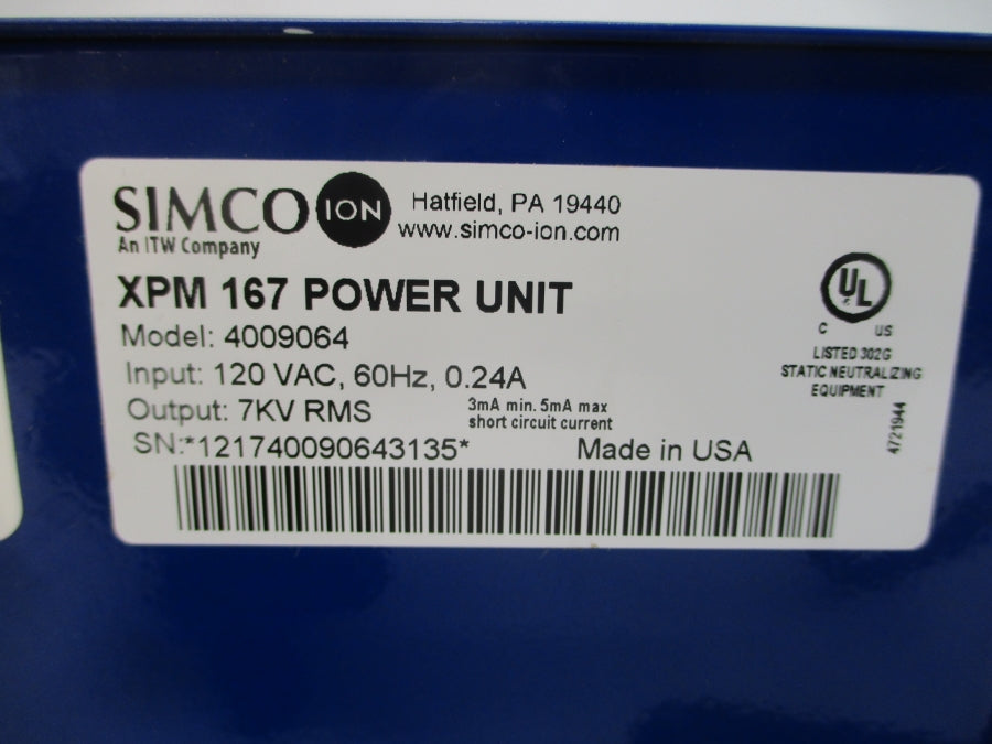 SIMCO 4009064 XPM167 120VAC 0.24A NSMP