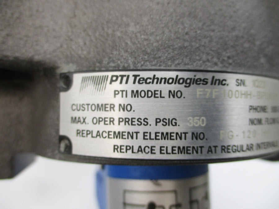 PTI TECHNOLOGIES F7F100HH-BPUKHX 350PSI NSNP