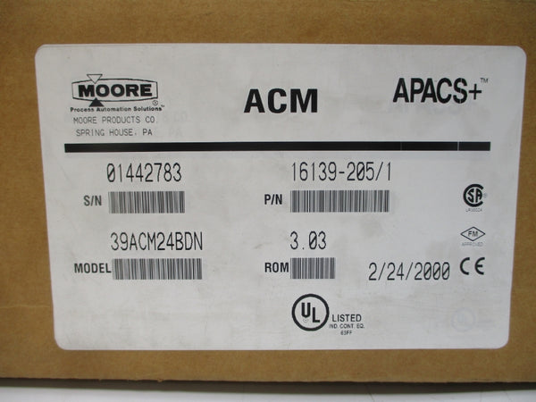 MOORE 39ACM24BDN 16139-205/1 24VDC 0.60A REV. 3.03 NSMP