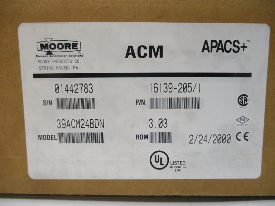 MOORE 39ACM24BDN 16139-205/1 24VDC 0.60A REV. 3.03 NSMP