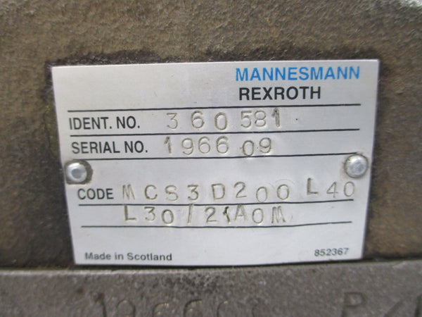 REXROTH MCS3D200L40L30/21A0M 360581 NSNP