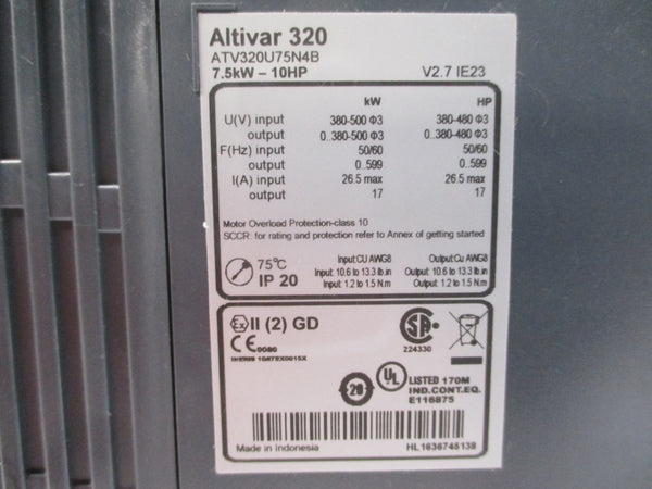 SCHNEIDER ELECTRIC ATV320U75N4B 380-500V 26.5A UNMP