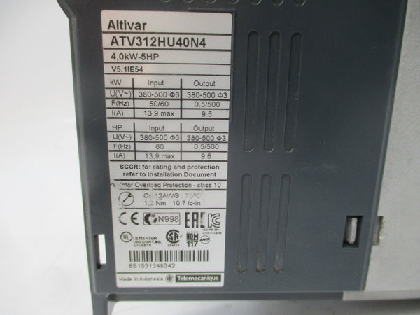 SCHNEIDER ELECTRIC ATV312HU40N4 380-500V 13.9A (NO COVER) UNMP