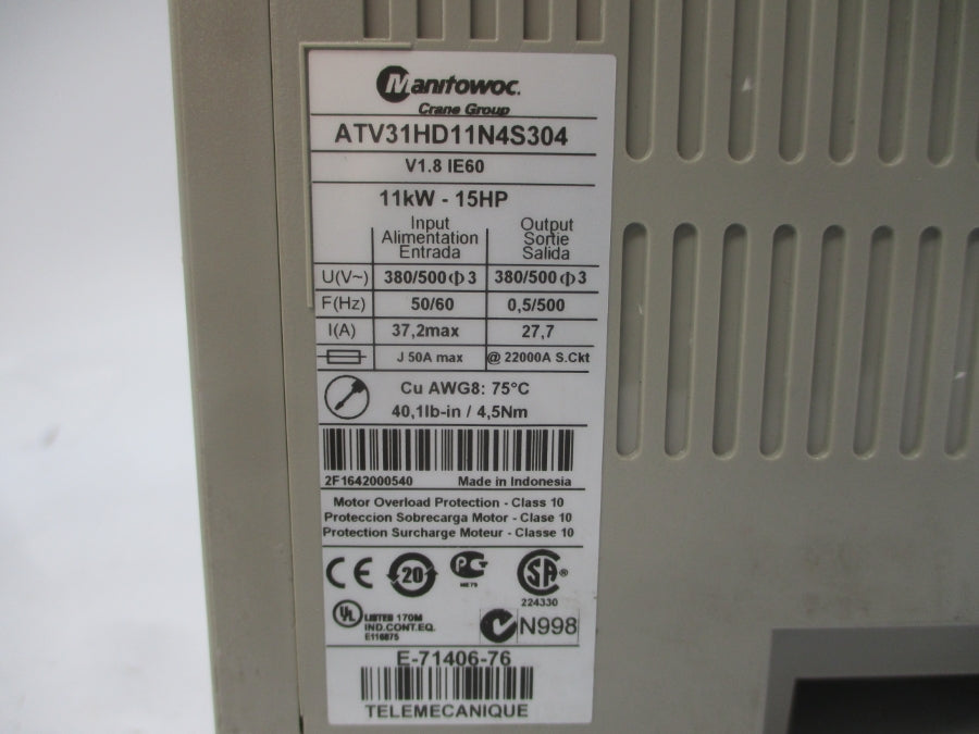 MANITOWOC ATV31HD11N4S304 380/500V 37.2A UNMP