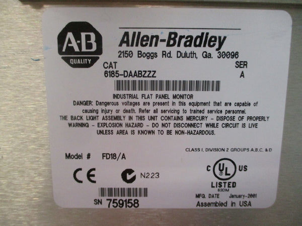 ALLEN BRADLEY 6185-DAABZZZ SER. A 100-120/200-240V 2.0A NSNP