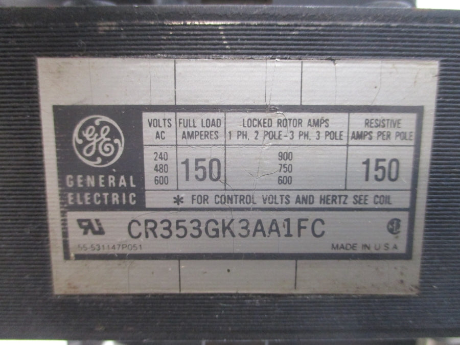 GENERAL ELECTRIC CR353GK3AA1FC SER. A 110/115-120V 150A UNMP
