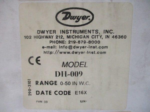 DWYER DH-009 100-240VAC 8A 0-50INWC NSMP
