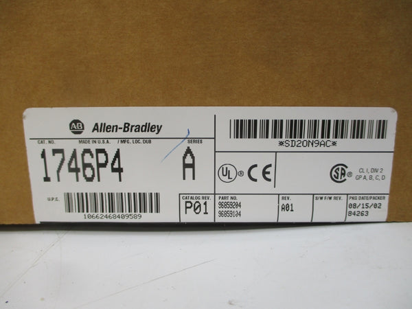 ALLEN BRADLEY 1746-P4 SER. A 170-265VAC 10.0A NSMP