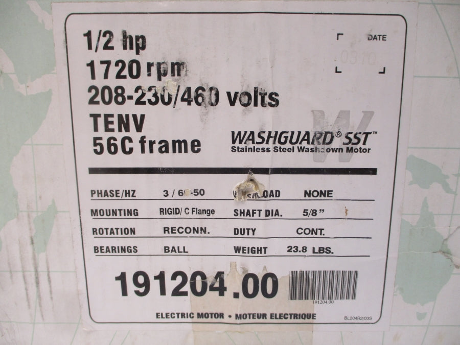 LEESON 191204.00 C6T17NK30 208-230/460V 1.5-1.6/.8A NSMP