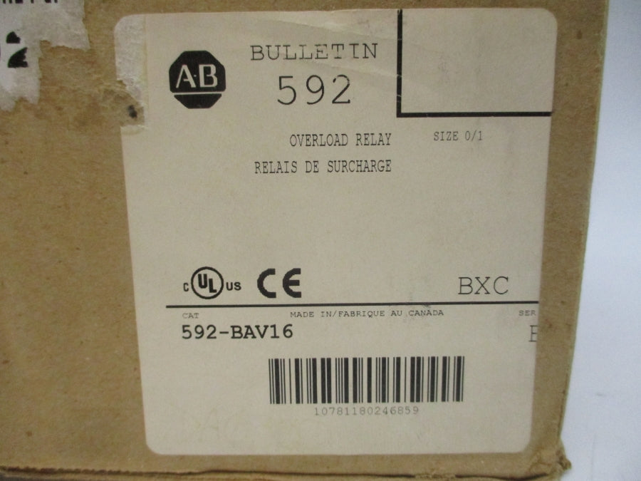 ALLEN BRADLEY 592-BAV16 SER. B 40A (BR/WH) NSMP