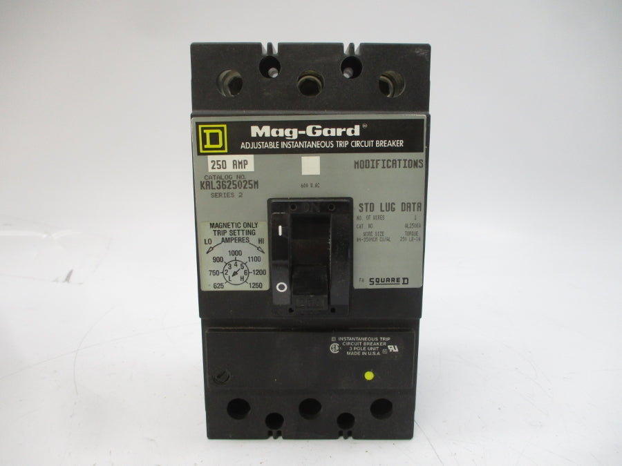 SQUARE D KAL3625025M SER. 2 600VAC 250A NSMP
