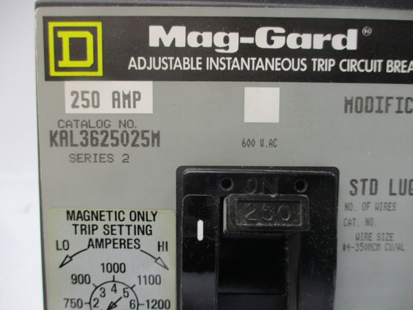 SQUARE D KAL3625025M SER. 2 600VAC 250A NSMP