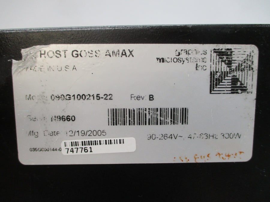 GRAPHICS MICROSYSTEMS 090G100215-22 90-264V REV. B UNMP
