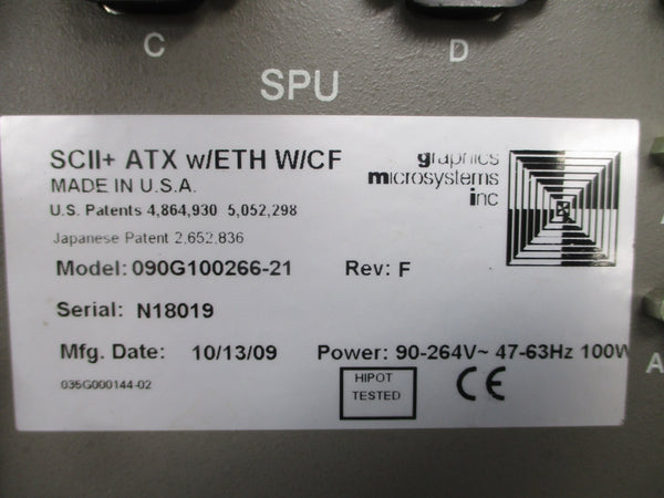 GRAPHICS MICROSYSTEMS 090G100266-21 90-264V REV. F UNMP