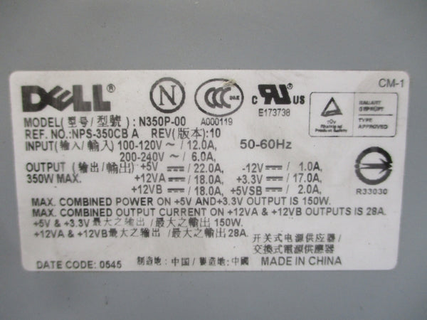 DELL N350P-00 200-240V 12.0A UNMP