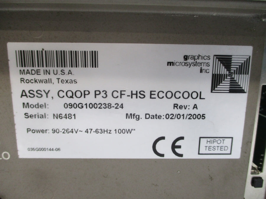 GRAPHICS MICROSYSTEMS 090G100238-24 90-264V REV. A UNMP