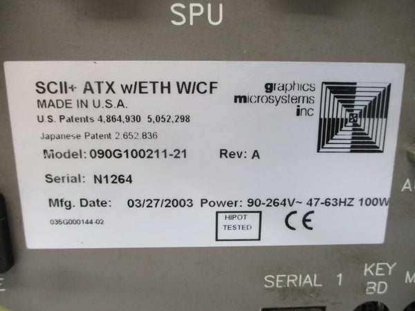 GRAPHICS MICROSYSTEMS 090G100211-21 90-264V REV. A UNMP