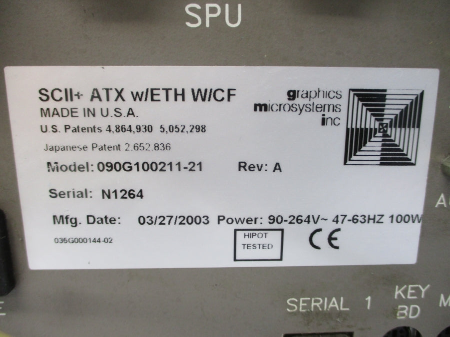 GRAPHICS MICROSYSTEMS 090G100211-21 90-264V REV. A UNMP