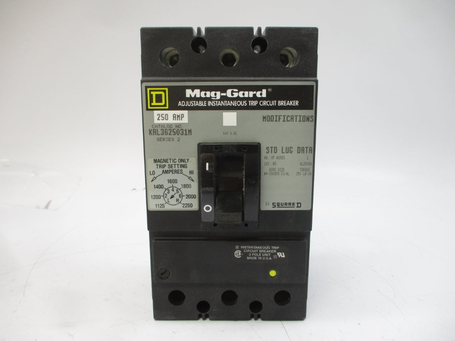 SQUARE D KAL3625031M SER. 2 600VAC 250A NSMP