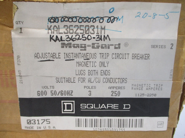 SQUARE D KAL3625031M SER. 2 600VAC 250A NSMP