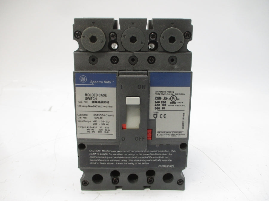 GENERAL ELECTRIC SEDA36AN0100 600VAC 100A NSMP