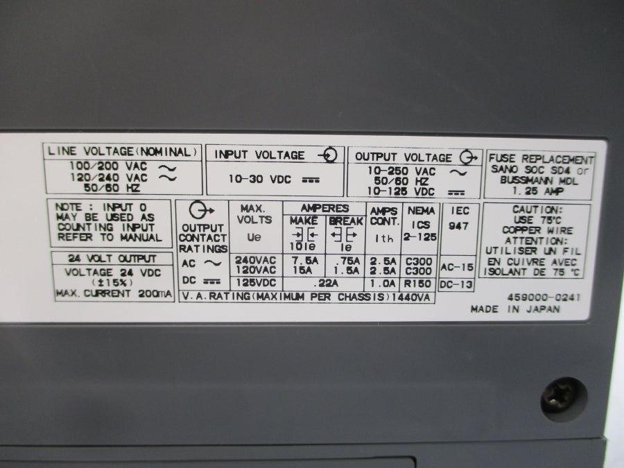 ALLEN BRADLEY 1747-L30C SER. C F/W 6 10-30VDC 15A NSMP