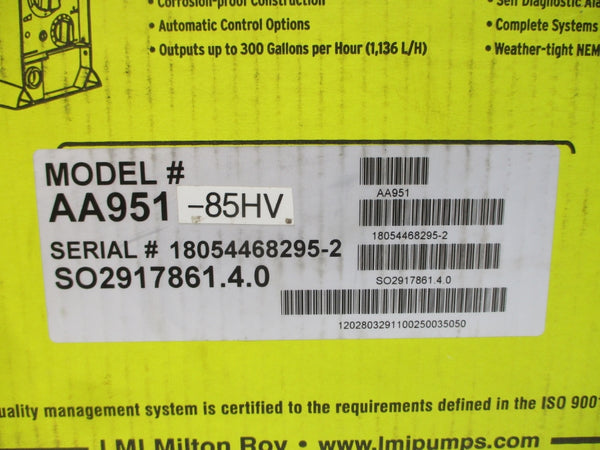 LMI AA951-85HV 120VAC 1.40A 110PSI NSMP