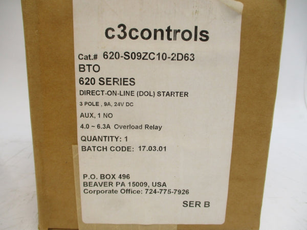 C3 CONTROLS 620-S09ZC10-2D63 SER. B 24VDC 4.0-6.3A NSFS