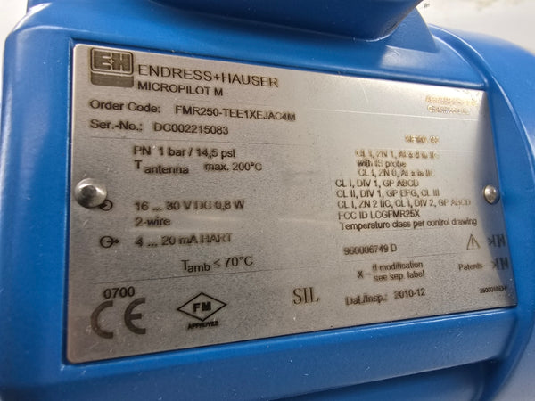 ENDRESS+HAUSER FMR250-TEE1XEJAC4M 16-30VDC 14.5PSI NSNP
