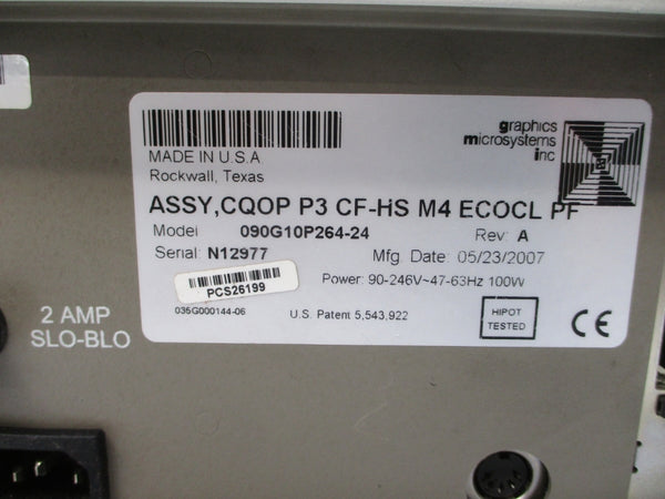 GRAPHICS MICROSYSTEMS 090G10P264-24 90-246V 2A REV. A UNMP
