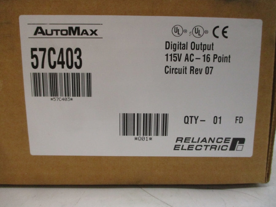 RELIANCE ELECTRIC 57C403 115VAC 2A REV. 07 NSMP