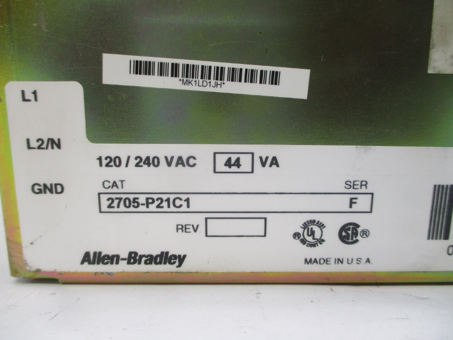 ALLEN BRADLEY 2705-P21C1 SER. F 120/240VAC NSNP