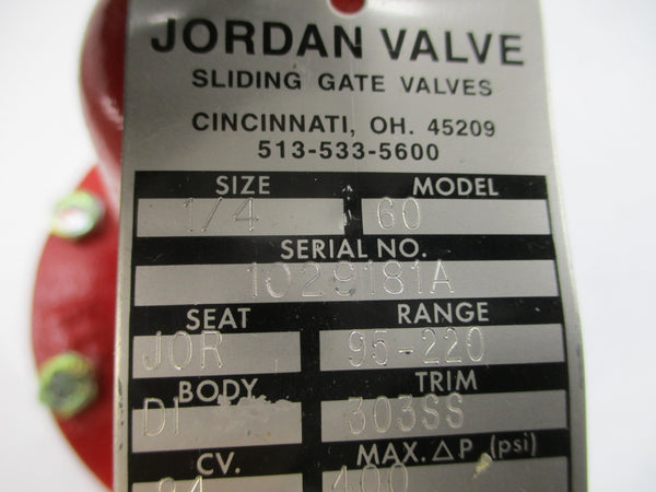 JORDAN VALVE 60 300PSI 1/4" (RED/BLACK) NSNP