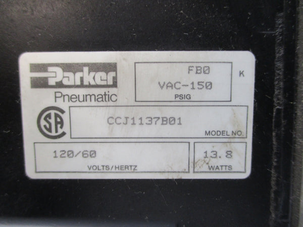 PARKER CCJ1137B01 120V 150PSI NSNP