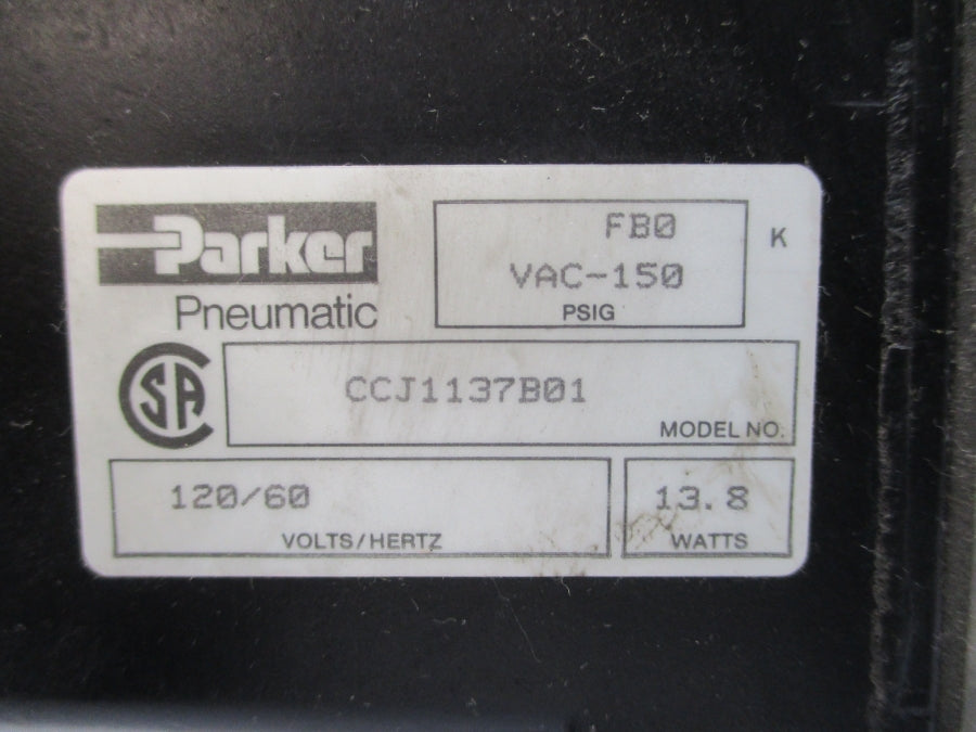 PARKER CCJ1137B01 120V 150PSI NSNP