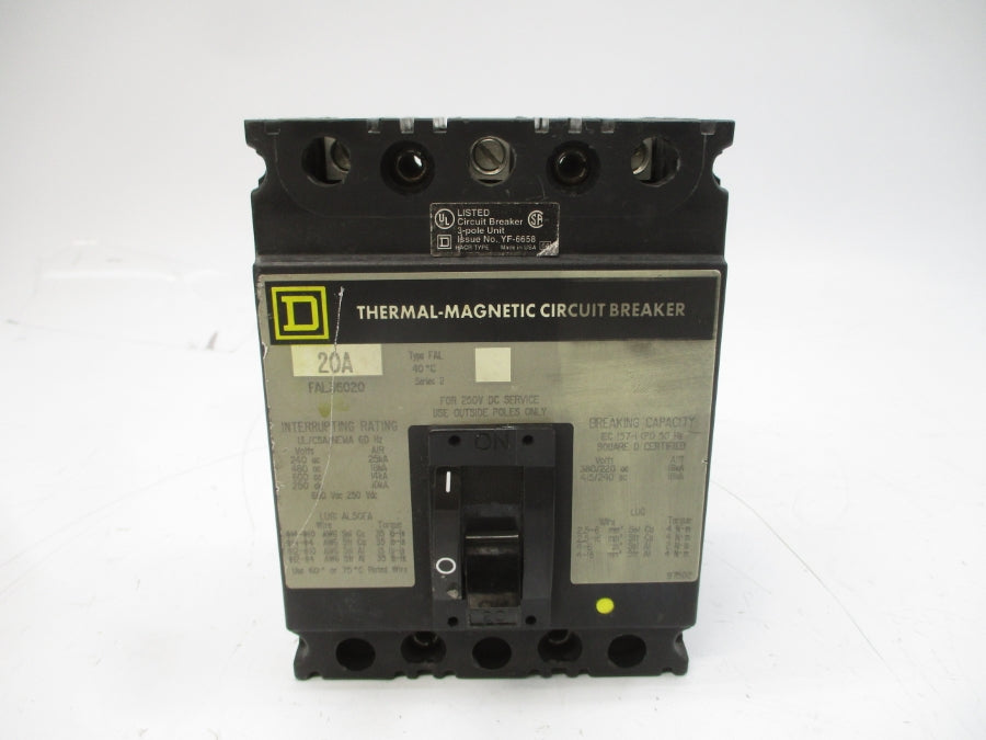 SQUARE D FAL36020 SER. 2 600VAC 20A UNMP