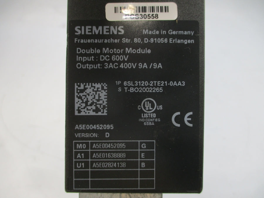 SIEMENS 6SL3120-2TE21-0AA3 600VDC 9A UNMP
