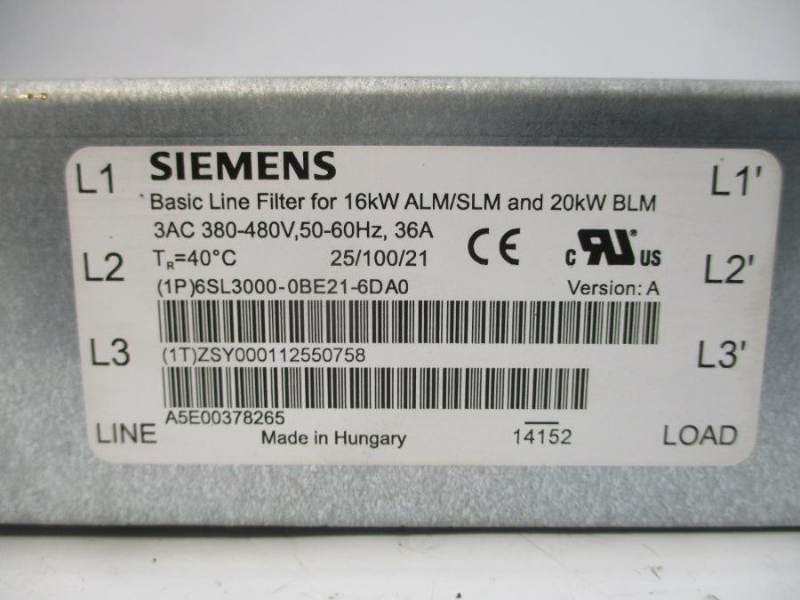 SIEMENS 6SL3000-0BE21-6DA0 380-480V 36A NSNP