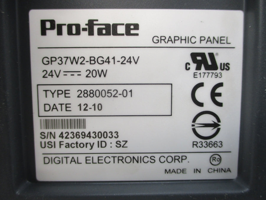 DIGITAL ELECTRONICS GP37W2-BG41-24V 2880052-01 24V NSMP