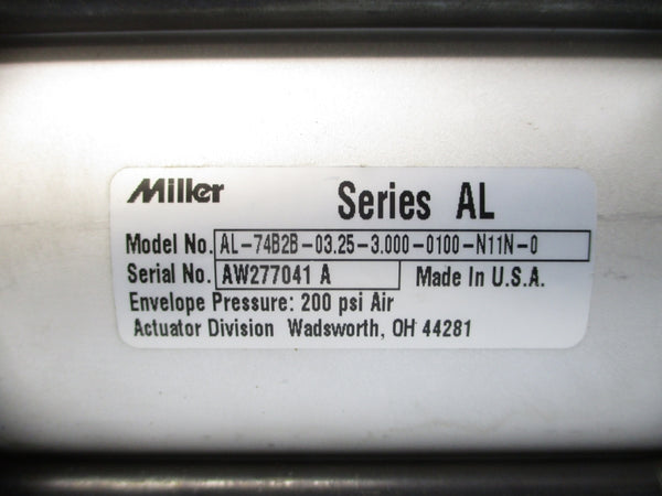 MILLER AL-74B2B-03.25-3.000-0100-N11N-0 SER. AL 200PSI NSNP