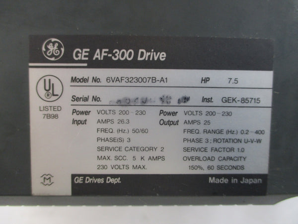 GENERAL ELECRIC 6VAF323007B-A1 200-230V 26.3A (AS PICTURED) UNMP