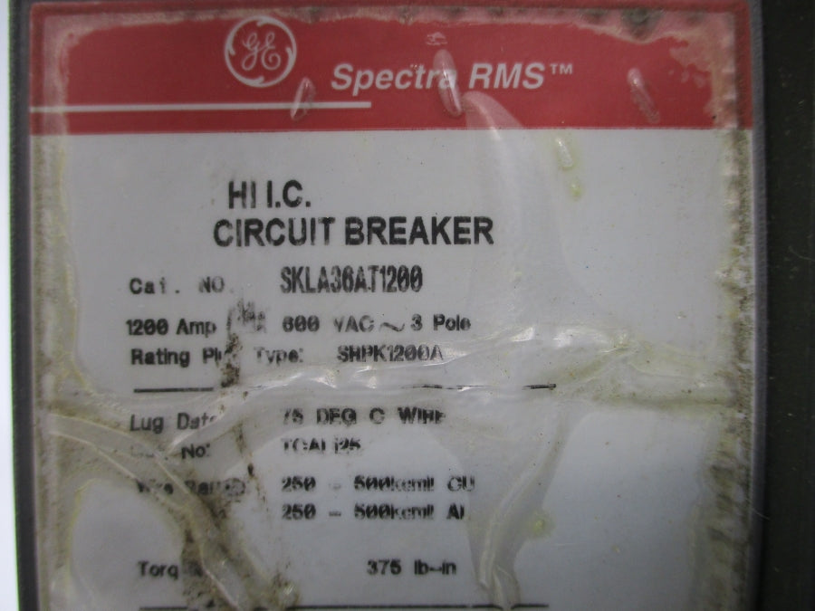 GENERAL ELECTRIC SKLA36AT1200 600VAC 1200A UNMP