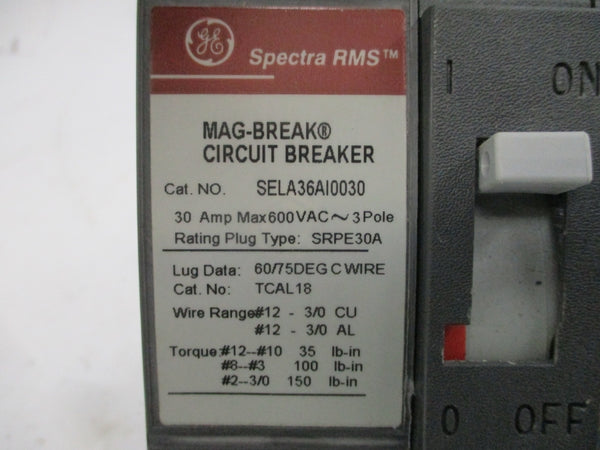 GENERAL ELECTRIC SELA36AI0030 600VAC 30A NSNP
