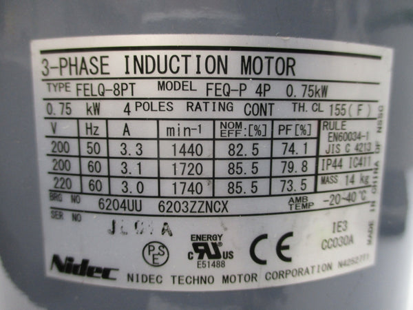 NIPPON TOP-2MY750 IE3 FELQ-8PT 200/220V 3.3A NSNP